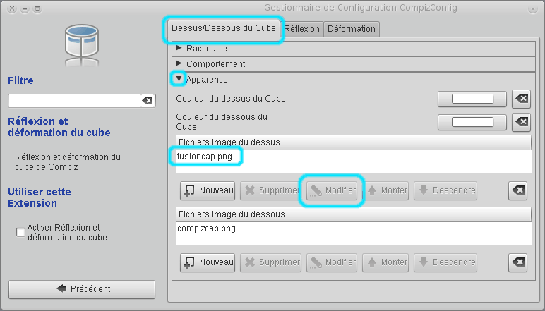 mettre un image de dessus de cube