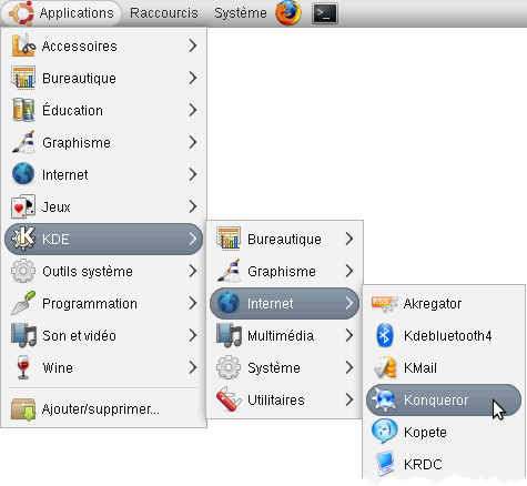 le menu gnome bien rangé!