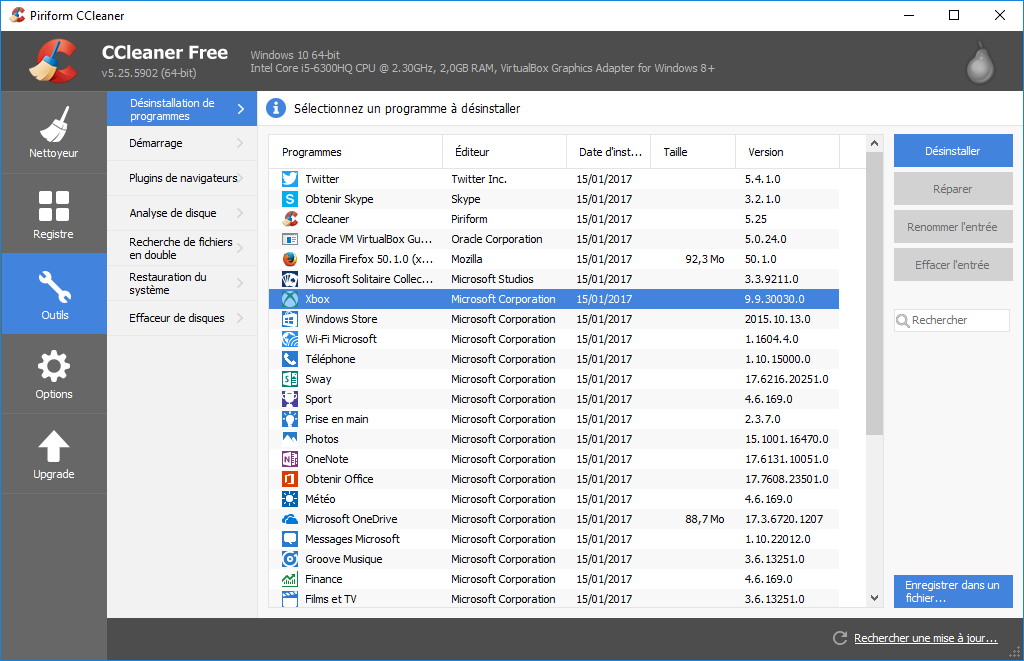 désactiver des apps