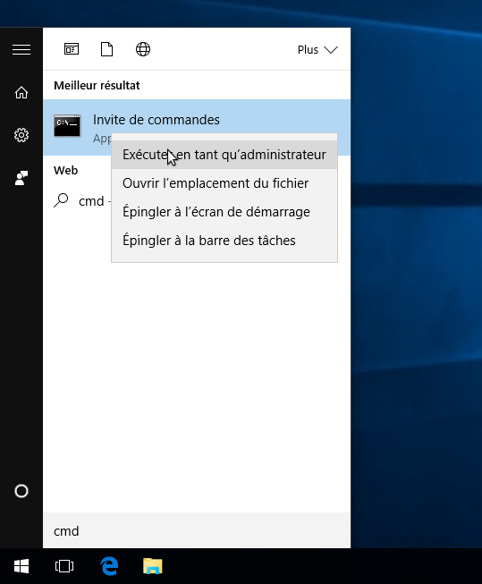 ouvrir un terminal admin