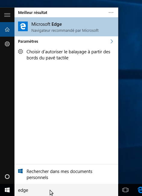 ouvrir le menu démarrer
