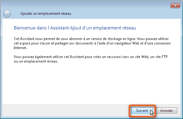 cliquer sur 'suivant'