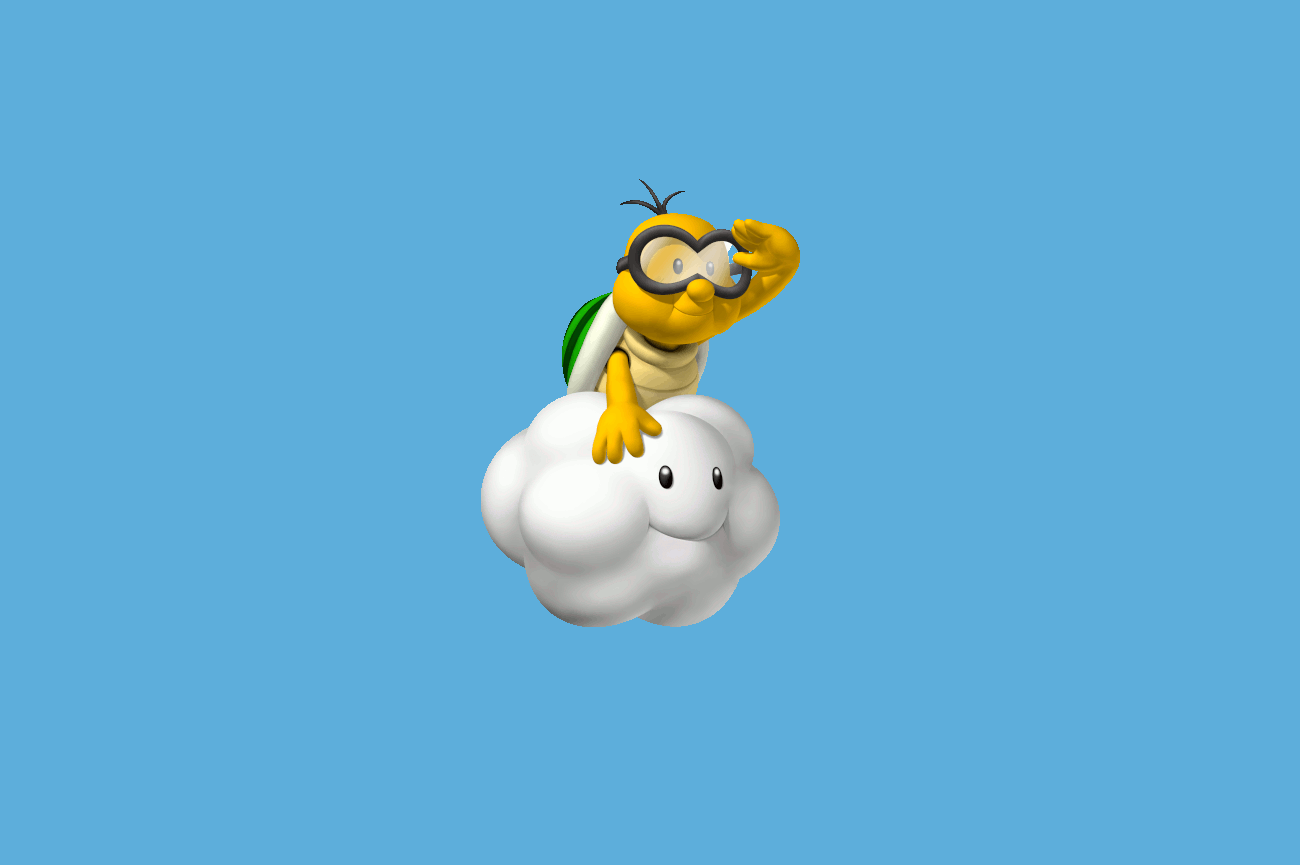 Image de Lakitu, un personnage de Mario sur son nuage.