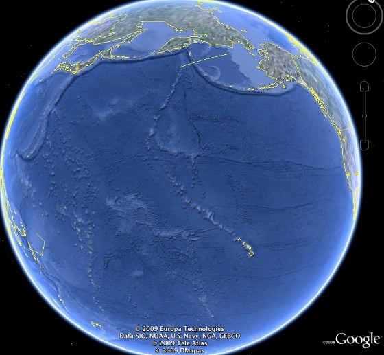 google earth capture d’écran du pacifique