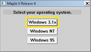 Choose Windows 3.1x