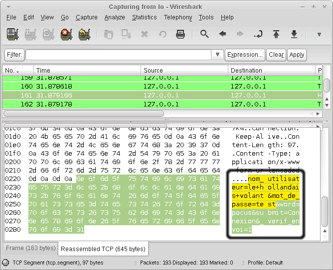 wireshark screen